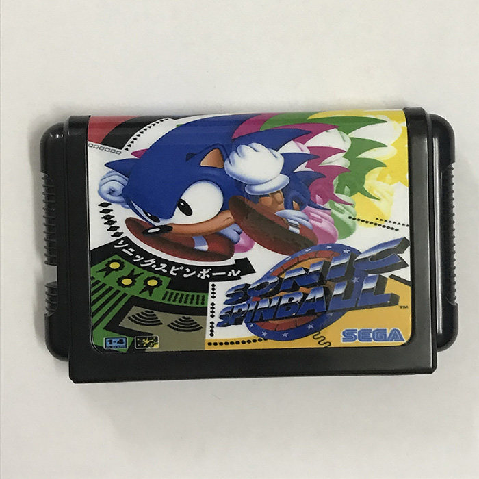 Leisure] New Sega sega MD 16-bit game black card sonic small bullet table Spinball