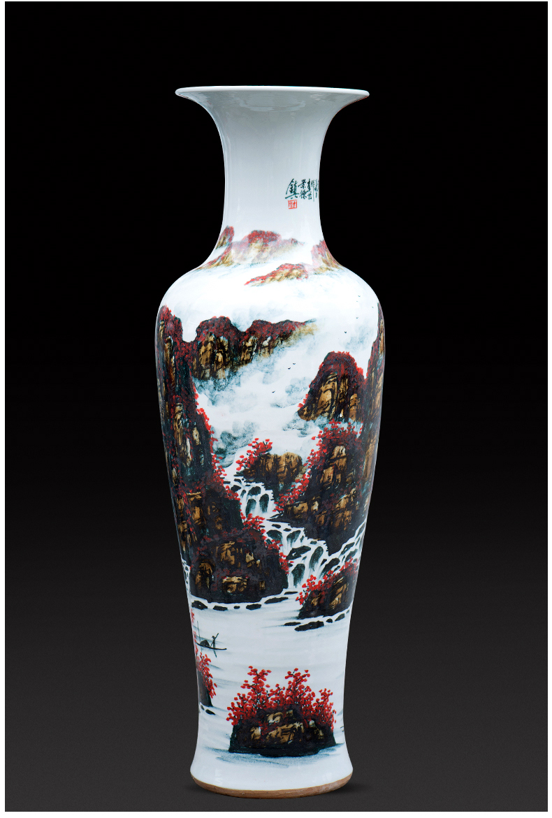 Jingdezhen ceramics hand - made luck, 1 meter of large vases, housewarming sitting room adornment new home furnishing articles