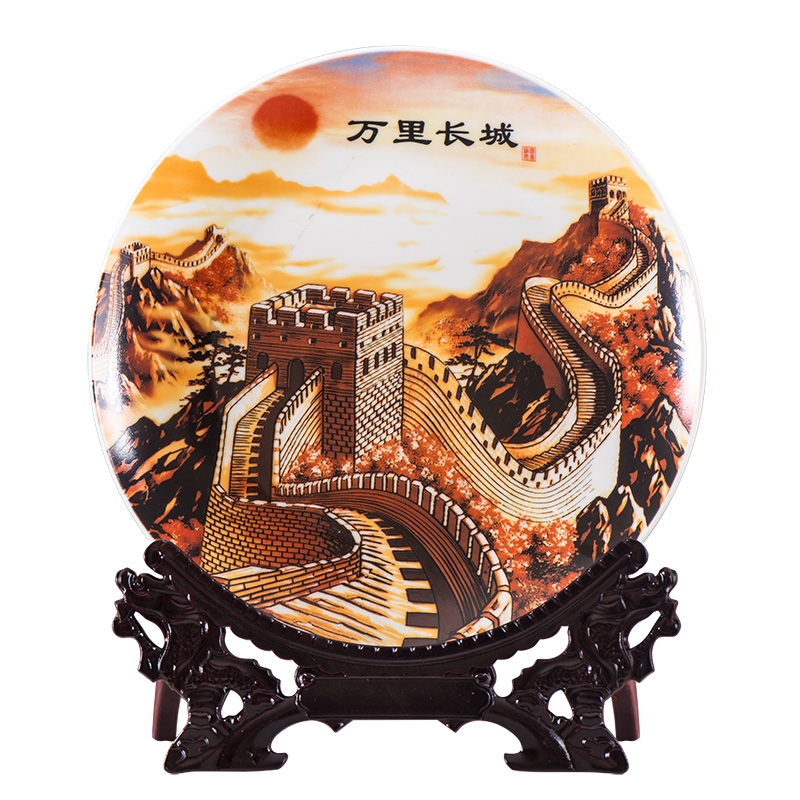 Jingdezhen ceramic decoration plate sit plate of Chinese style household act the role ofing is tasted, the sitting room TV ark, wine desktop hang dish furnishing articles