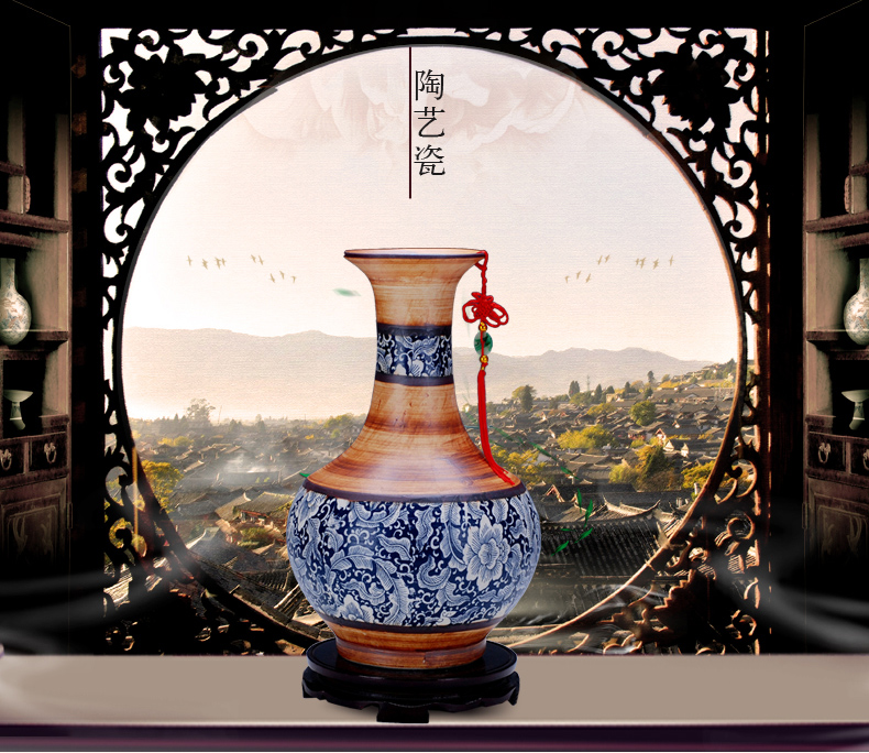 Blue and white antique vase 077 jingdezhen ceramic vases, large ceramic decoration home furnishing articles