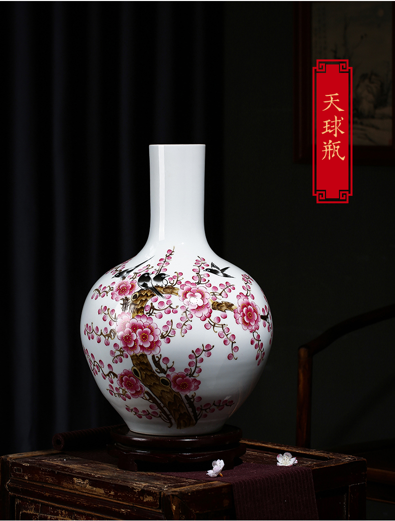 Jingdezhen ceramic hand - made size vase furnishing articles sitting room adornment powder enamel porcelain imitation antique Chinese style