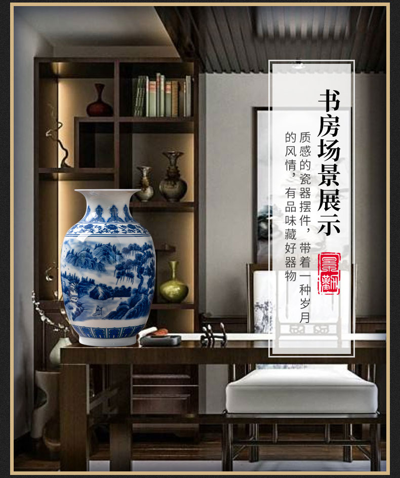 New Chinese style of jingdezhen ceramics powder enamel vase home sitting room porch TV ark, decoration crafts are arranging flowers