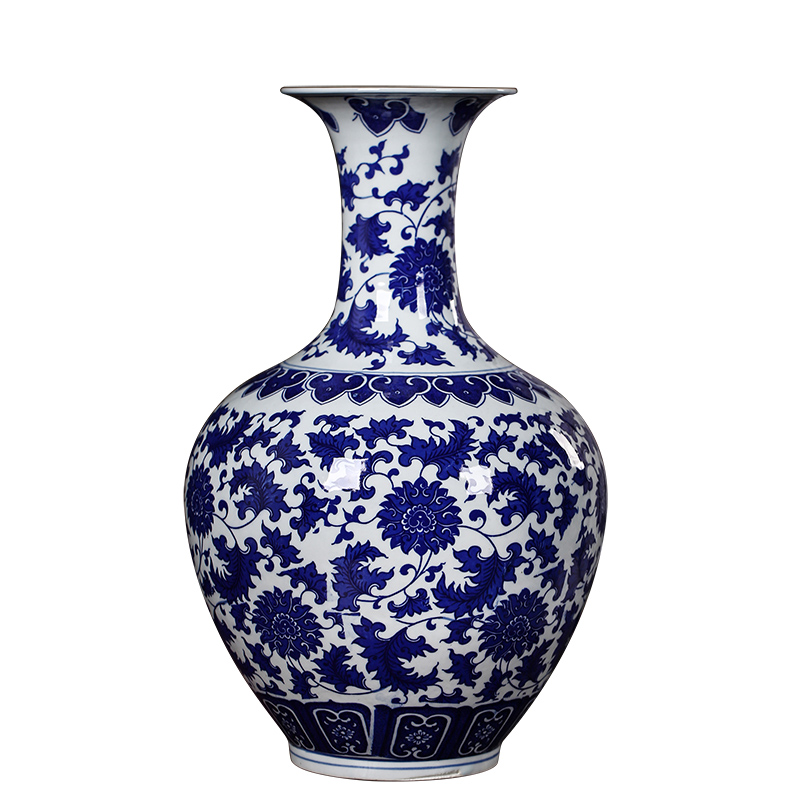 Jingdezhen ceramics archaize sitting room adornment Chinese style restoring ancient ways is blue and white porcelain vase household decoration porcelain furnishing articles