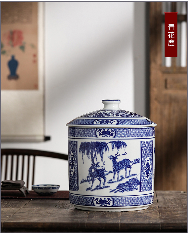 Jingdezhen ceramic storage tank is sealed with cover places ricer box meter as cans barrel insect - resistant moistureproof caddy fixings 10 jins