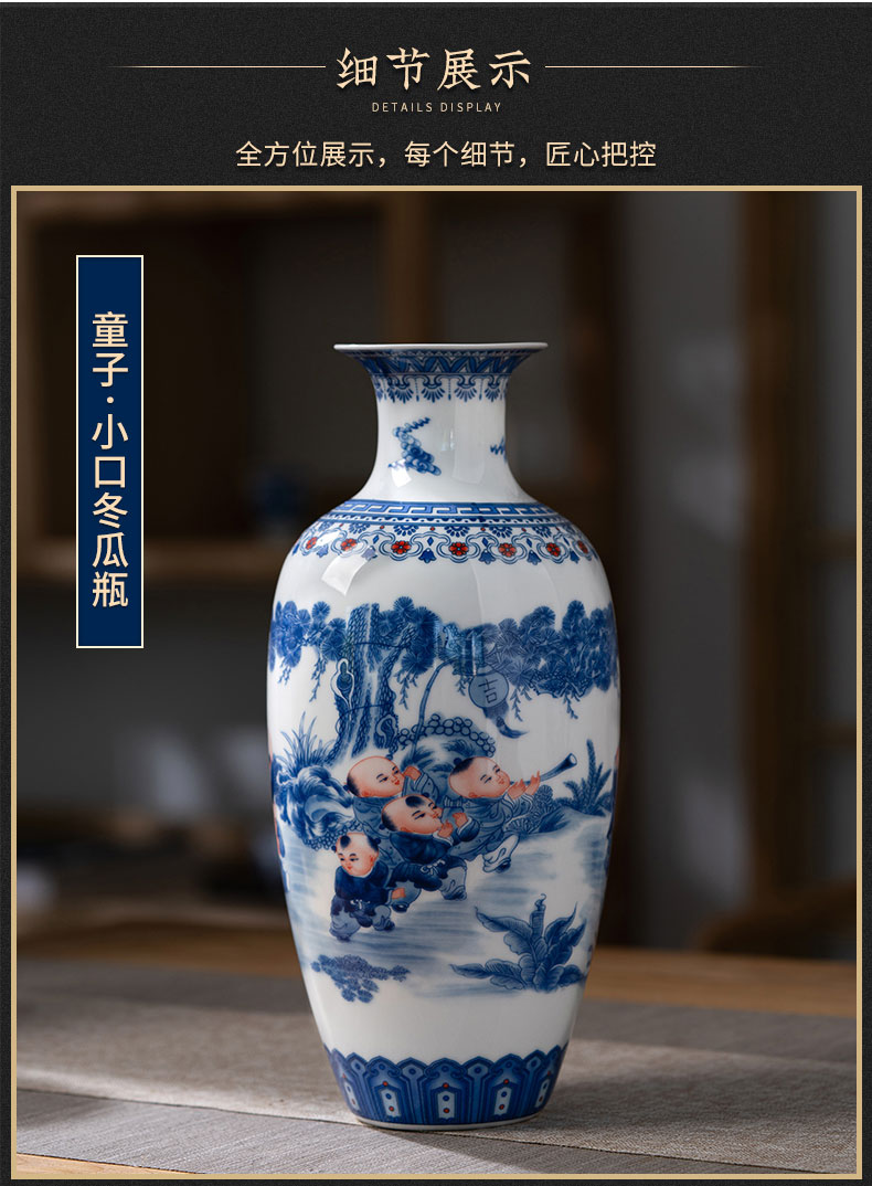 New Chinese style of jingdezhen ceramics powder enamel vase home sitting room porch TV ark, decoration crafts are arranging flowers