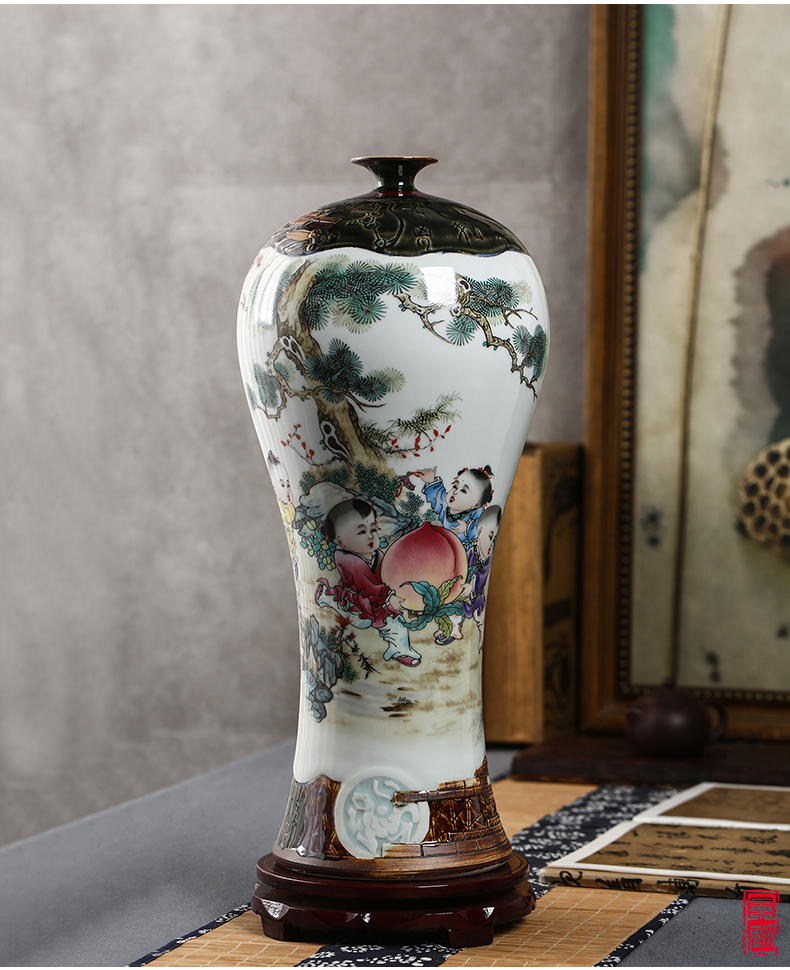 Jingdezhen ceramics sitting room five sub - ka furnishing articles flower arranging archaize home decoration vase