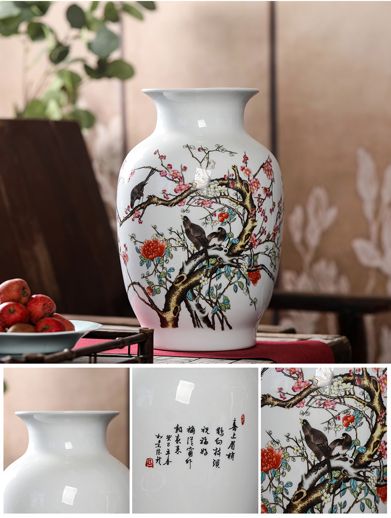 Jingdezhen ceramics vase sitting room place flower arranging dried flower vase decoration in modern home decoration process