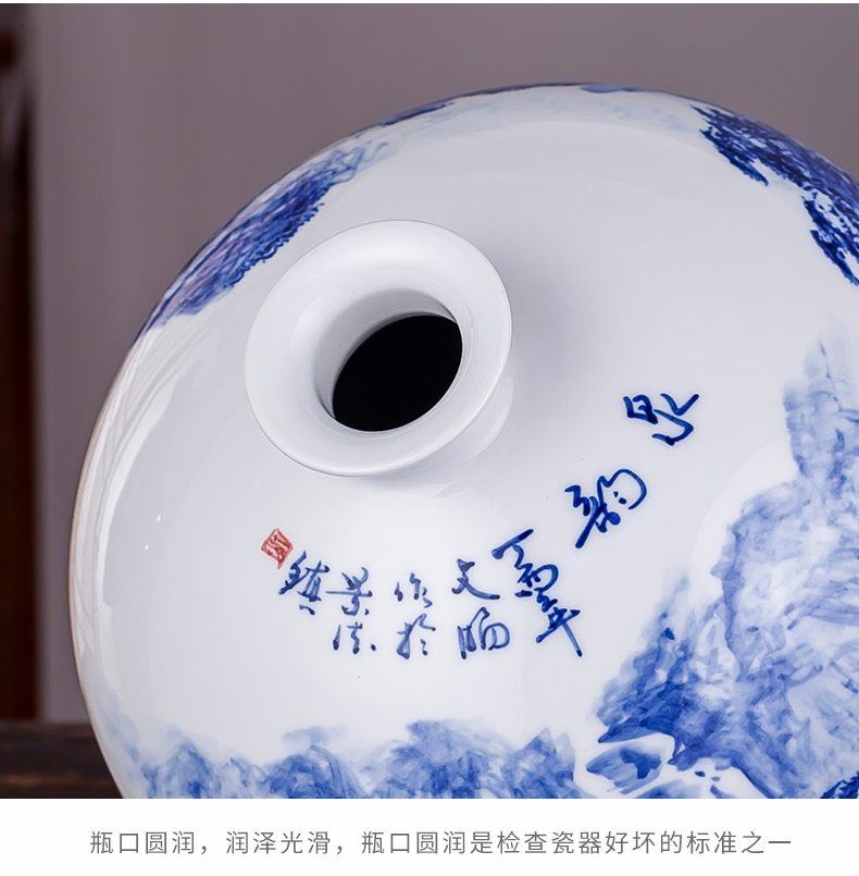 The Master of jingdezhen famous blue and white ten catties outfit Wu Wenhan hand - made ceramic terms bottle 10 jins jars jugs seal