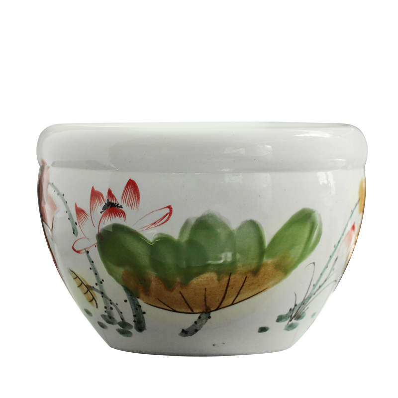 Jingdezhen ceramic aquarium furnishing articles sitting room aquarium desktop goldfish lotus home feng shui aquarium fish bowl