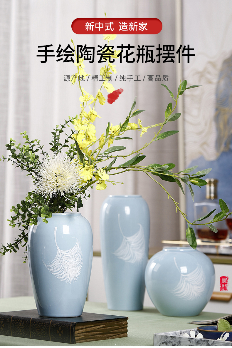 The New Chinese jingdezhen ceramic vase furnishing articles furnishing articles I and contracted Europe type table vase in the sitting room porch flower arrangement