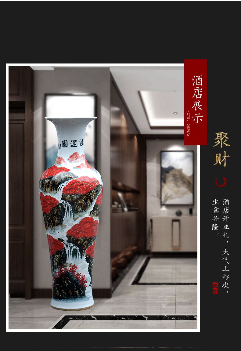 Jingdezhen ceramics hand - made luck, 1 meter of large vases, housewarming sitting room adornment new home furnishing articles