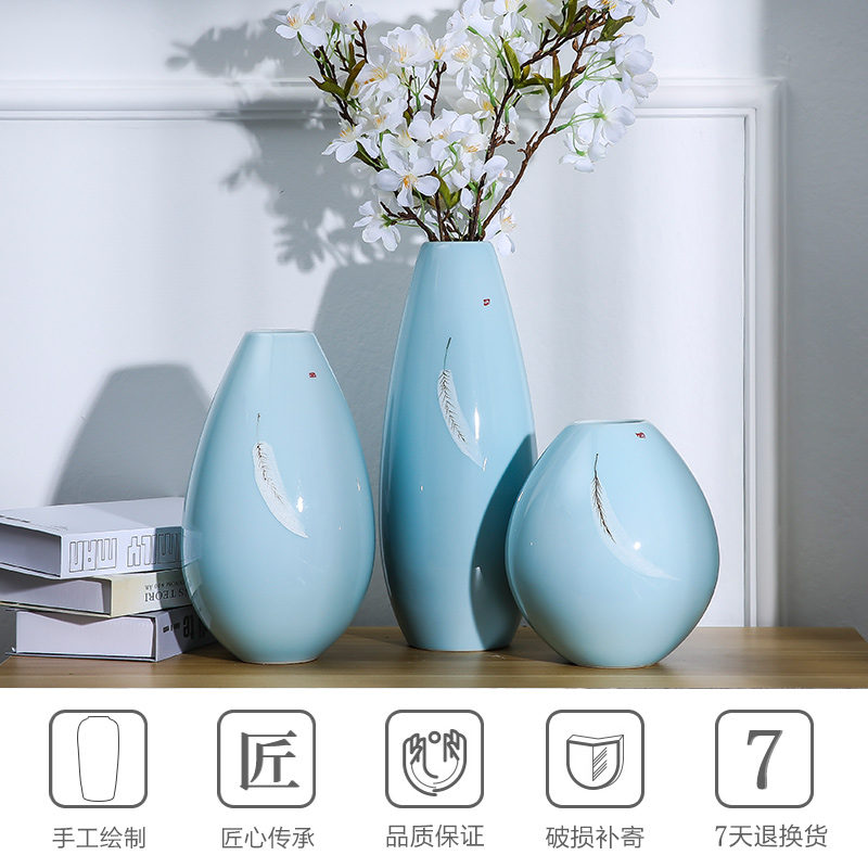 Large ceramic vase landed Chinese nostalgic home decoration flower arranging hydroponic sitting room place wedding housewarming gift