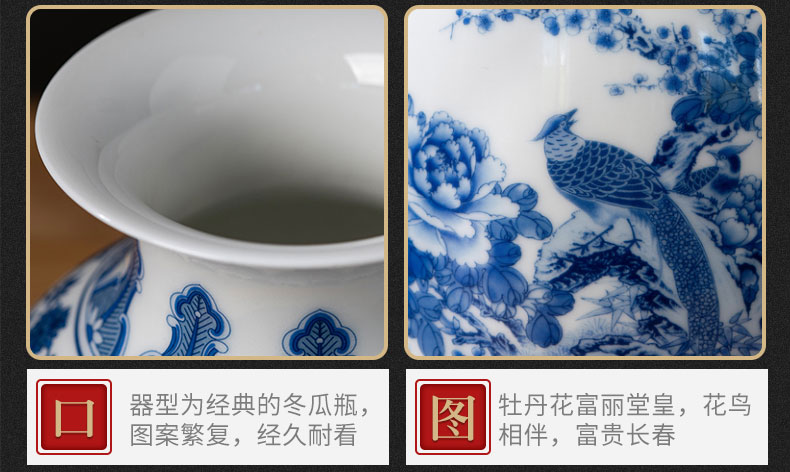 New Chinese style of jingdezhen ceramics powder enamel vase home sitting room porch TV ark, decoration crafts are arranging flowers