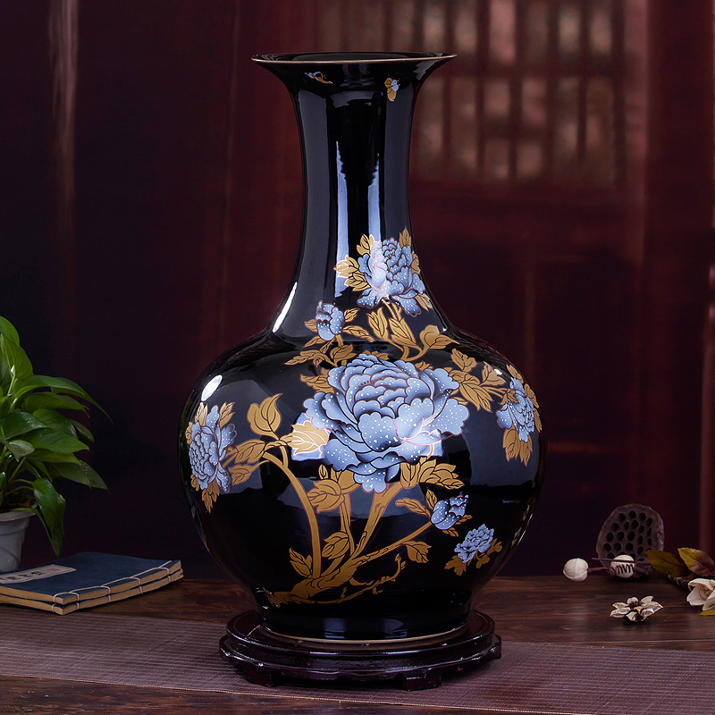 Jingdezhen ceramic flower arranging furnishing articles sitting room 376 cloisonne large vases, modern Chinese style household decoration