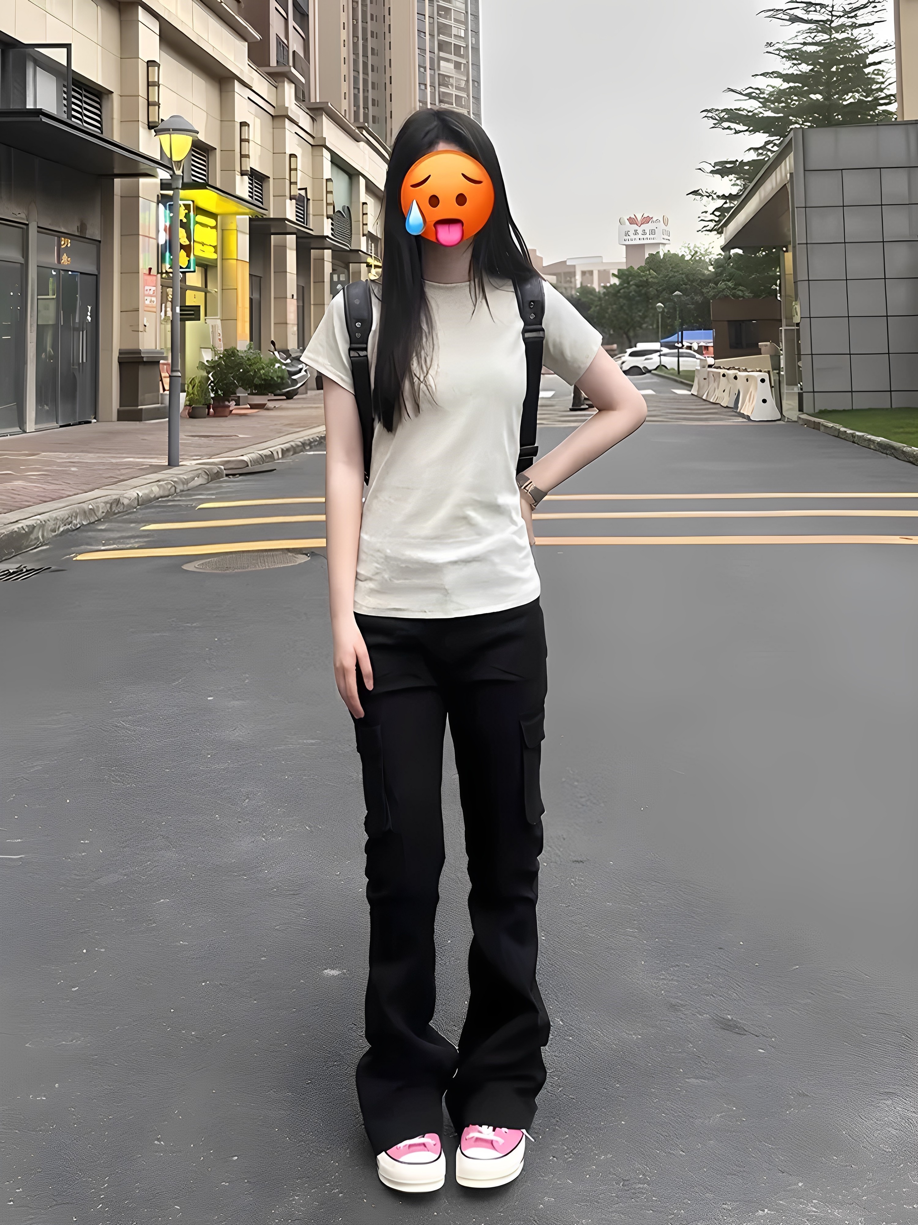 Camouflage Flared Multi-Pocket Cargo Pants for Women, Autumn and Winter, Petite, American Retro Straight-Leg Hiking Outdoor Pants