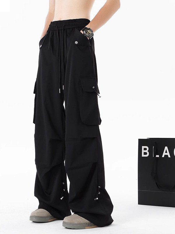 Autumn and Winter Quick-Drying Cargo Pants for Women 2025 New Style with Pockets, Outdoor Large Size Straight Loose Wide-Leg Hiking Sports Pants