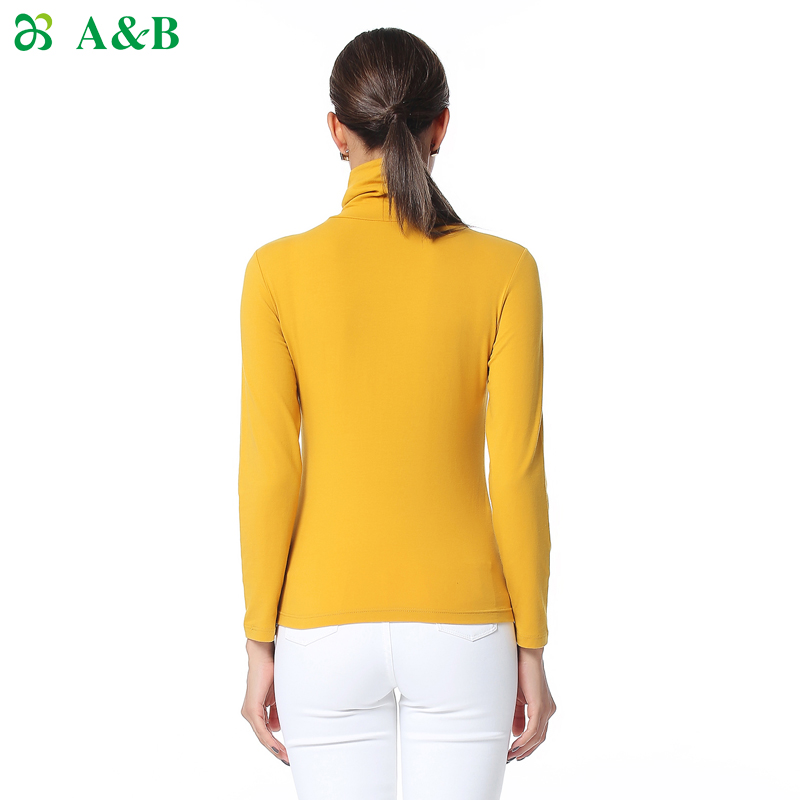 A-Bab đồ lót womens cơ thể đàn hồi womens dài tay đầu đống đáy áo thun cao cổ đáy-out H208.