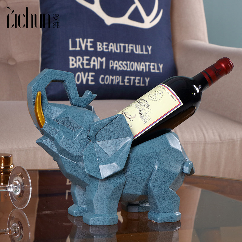 Elephant creative red wine rack ornaments home living room Nordic luxury wine cabinet decorations wine bottle storage rack