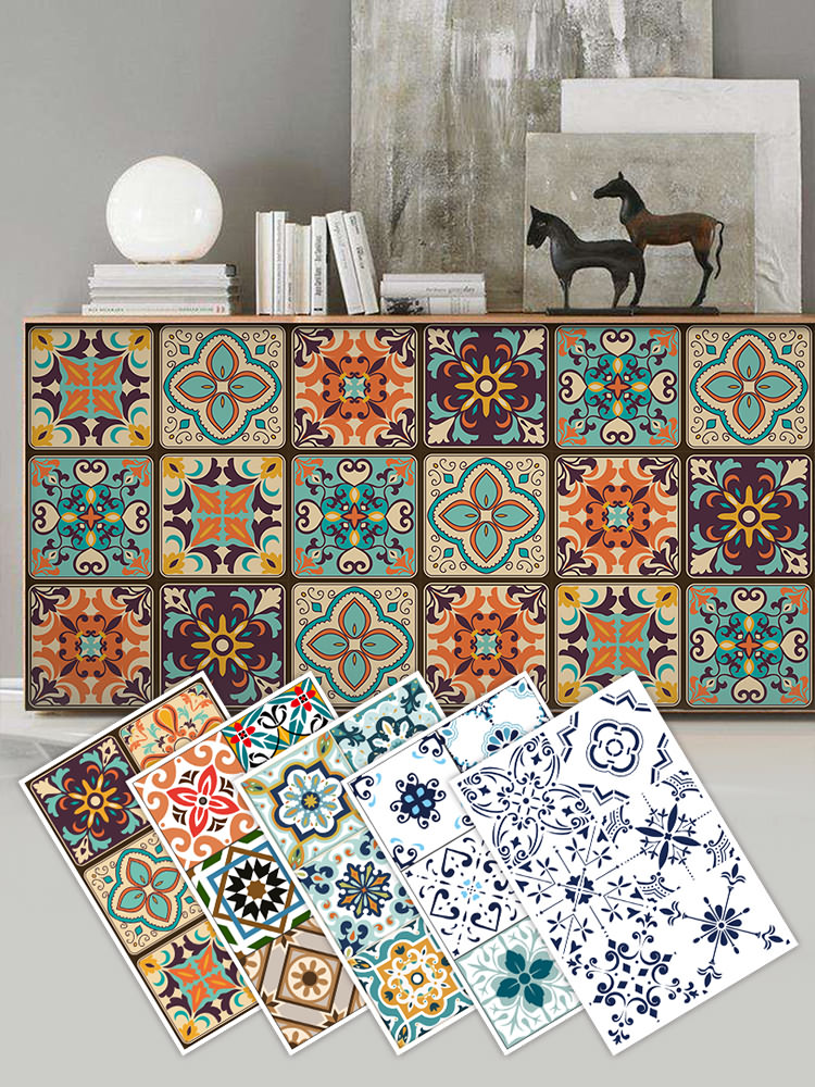 Kitchen Makeup Room Bathroom Wallpaper Self-Adhesive Floor Stickup Wall Stickler Brick Waterproof Sticker Wall Decorative floor sticker cover ugly