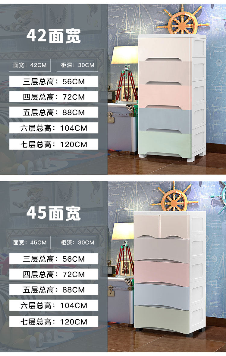 宜贝诗 抽屉式塑料收纳柜 三层 图10