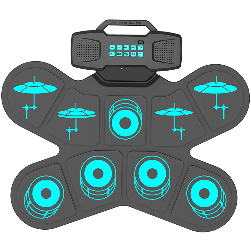 Hand Rolls Portable Electronic Drum Racks Subdrum Beginners Beginners Children Puzzle Practice Hands Home Percussion board DTX games