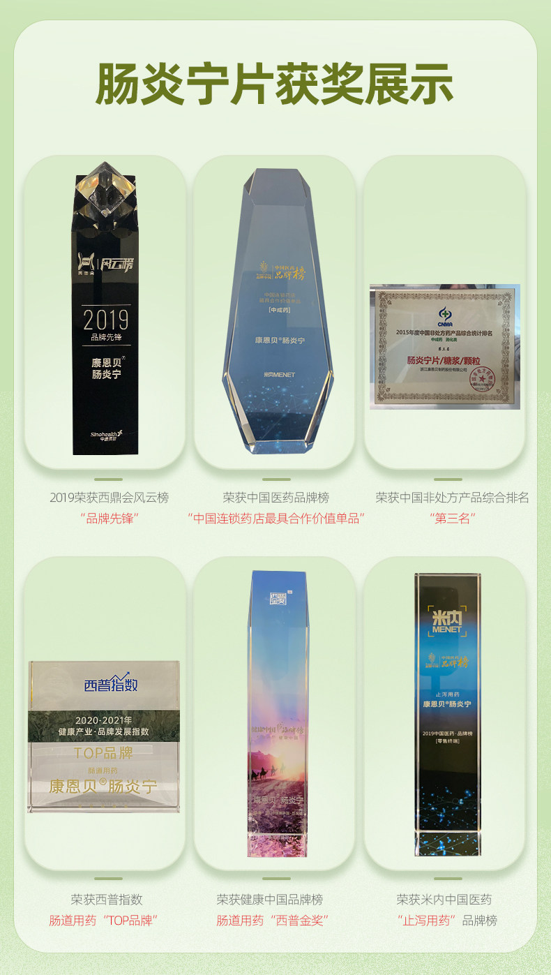 康恩贝 肠炎宁片 80片 治急慢性肠胃炎/腹痛腹胀腹泻 图9