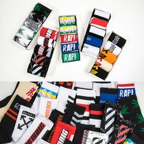 Special social sesame oil leaf socks female male tide ins Super fire personality Korean hip hop Tide brand Korean middle tube