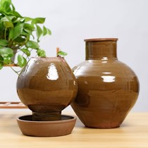 Sichuan upside-down jar dish jar big pickle jar empty jar earth ceramic household old-fashioned small sealed jar king-size