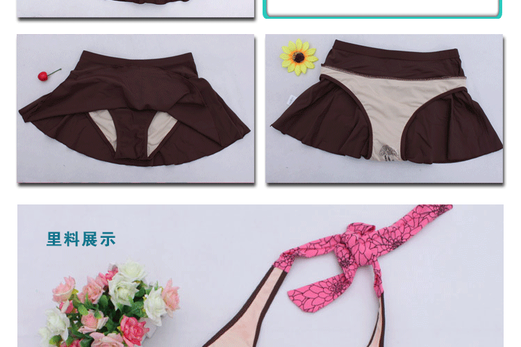 Trumple chia váy áo tắm nữ treo cổ bảo thủ ngực nhỏ ngực lớn đã mỏng tập hợp che bụng mùa xuân nóng quần áo bơi - Bộ đồ bơi hai mảnh đồ bơi nữ 2 mảnh kín đáo