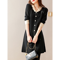 Vero sinly doll collar Hepburn winemaker with small black cuddling color neckline design textured touch color