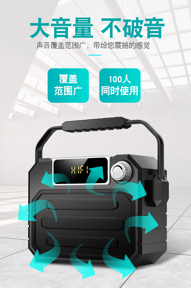Newman ngoài trời không dây Loa Bluetooth âm lượng lớn máy nghe nhạc siêu trầm thừa nhảy vuông di động nhà nhỏ âm thanh công suất cao U đĩa thẻ di động cầm tay ảnh hưởng đài phát thanh - Trình phát TV thông minh bộ phát wifi huawei b593