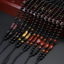 Ping buckle lanyard premium pendant jade mens necklace rope high end woven decoration simple jewelry