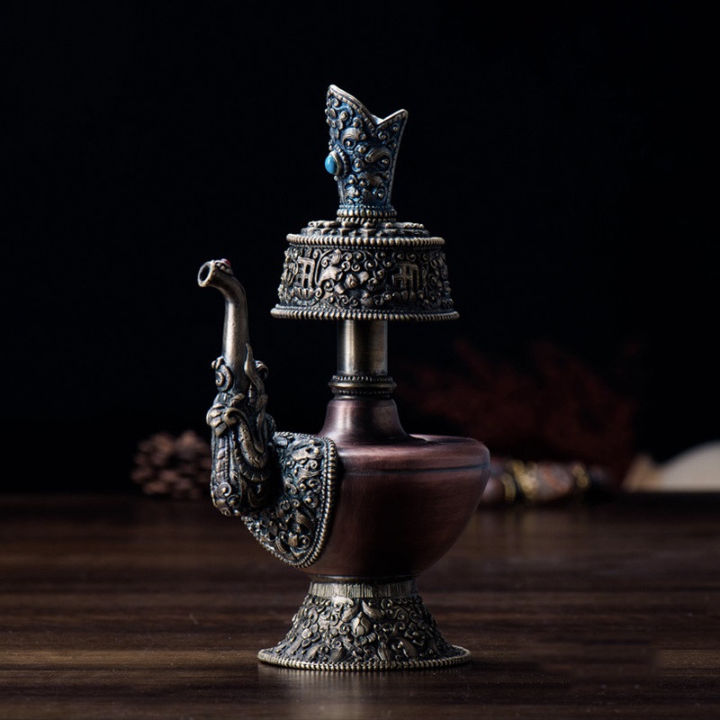 Nepal imports tantric offerings for Buddha's initiation method, pure copper gold-plated water purification bottle, Benba pot, Benba pot, Wenba pot