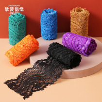 Elastic small black white lace trim accessories Handmade DIY decorative materials with curtain skirt collar edge fabric