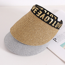 Kids hat duck tongue straw hat little kids spring hat summer empty top visor no top sun hat male and female baby tide