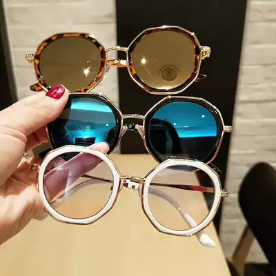 Children's sunglasses personality boys anti-UV sunglasses Middle and large children's glasses 4-12 years old girls glasses fashion trend