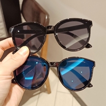 Korean version of childrens sunglasses Mens and womens bright round frame sunglasses Childrens fashion anti-UV sun visor tide cool