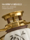 2026 New Model Song-Style Aesthetic New Chinese-Style All-Copper Chandelier Retro Solid Wood Living Room Tea Room Restaurant Zen Atmosphere Lamp
