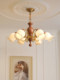 Retro Mid-Century French Style Glass Solid Wood Dining Room Chandelier Living Room Bedroom French Style South Sea Style American Style Study Room Lamps