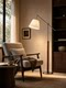 Medieval-Style Floor Lamp Next to the Sofa in the Living Room, Solid Wood Vertical Lamp, Minimalist Atmosphere in the Bedroom, Bauhaus Floor Lamp