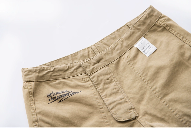 Ăn trà đến mùa xuân và quần short mùa hè, nước rửa cũ, cotton, quần năm