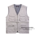 Mùa xuân và mùa thu quần áo trung niên và tuổi già vest nam nhiều túi cotton vest vest kích thước lớn dụng cụ bố in logo Áo vest cotton