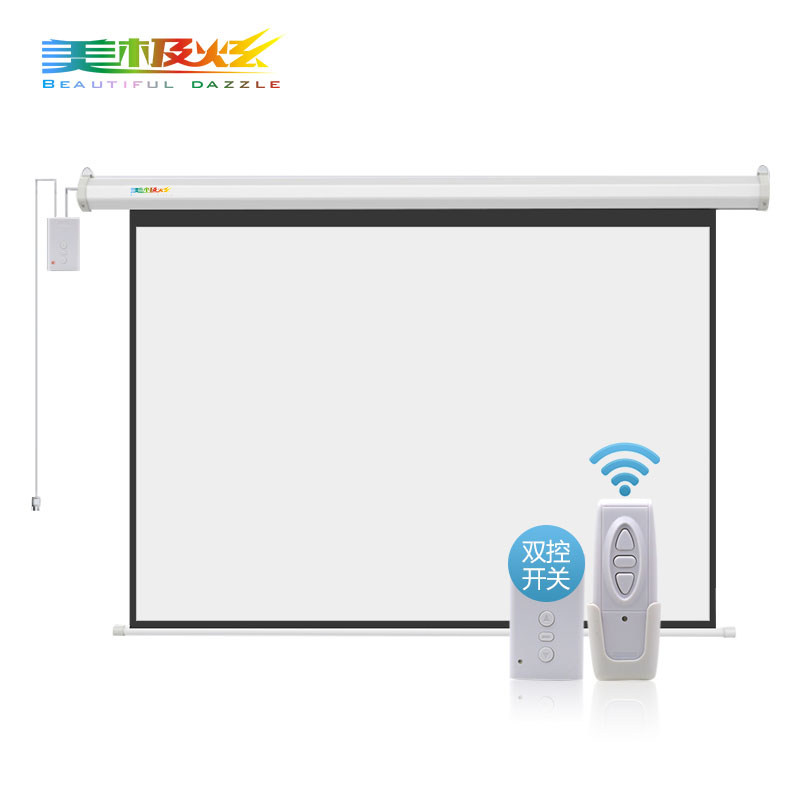 Beautiful electric projection screen Home office teaching wall-mounted screen Projector screen HD projector screen 72 84 100 120 150 inch remote air automatic lifting electric screen