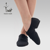 Chen Ting male black cloth jazz dance shoes adult black indoor soft bottom flat heel jumping shoes folk dance shoes