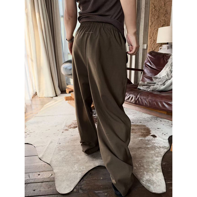 Shen Qiuqiu La Calla Old Money Style Wool Tailored Drawstring Wide-Leg Pants Autumn and Winter Casual Pants Oy-Ap11844