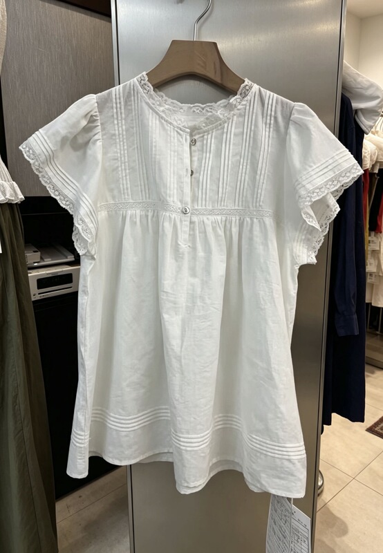 Acme Ground2026 Summer Lace Patchwork Short-Sleeved Shirt 10877Xj