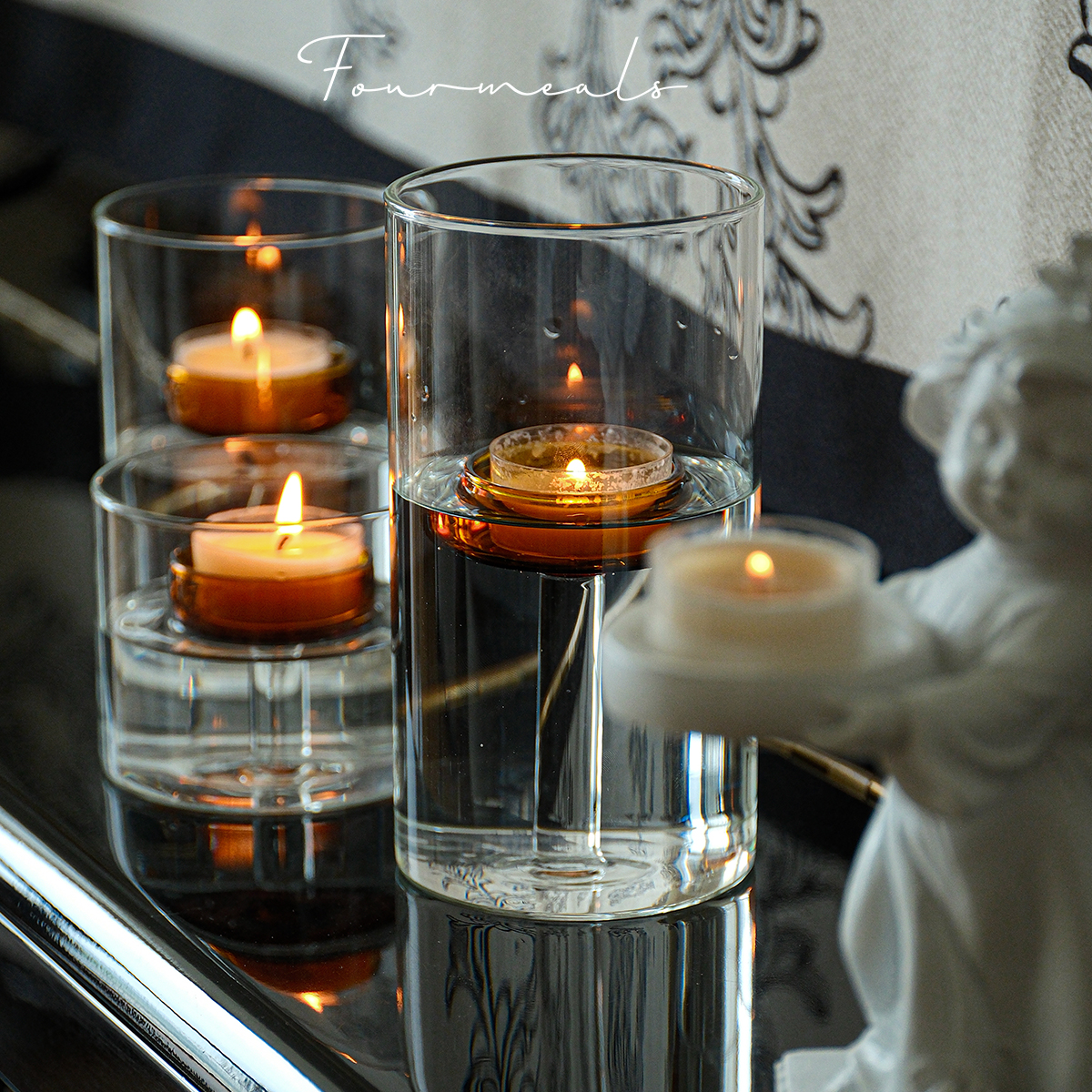 「トワイライト」レトロ燭台香りキャンドルベースアートライト高級キャンドルライトディナー雰囲気装飾