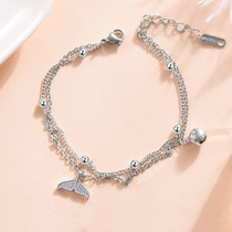 Chow Tai Fook Huanmei Ankle Chain Female Bell Gu Fengsen Simple Double Ankle Chain Gong Bell Girlfriend Sister Chain Net Red