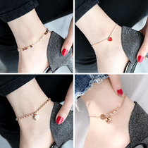 Chow Tai Fook Huamei 2021 new non-fading high sense fashion 18K gold rose gold ins niche anklet female Jane