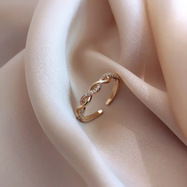 Zhou Dafu Huanmei Woven Hemp Flower Opening Ring Female Niche Design Fashion Personality Vegetarian Circle Index Finger and Tide Finger